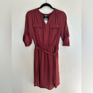 Mossimo Supply Co. Long Sleeve Burgundy Dress